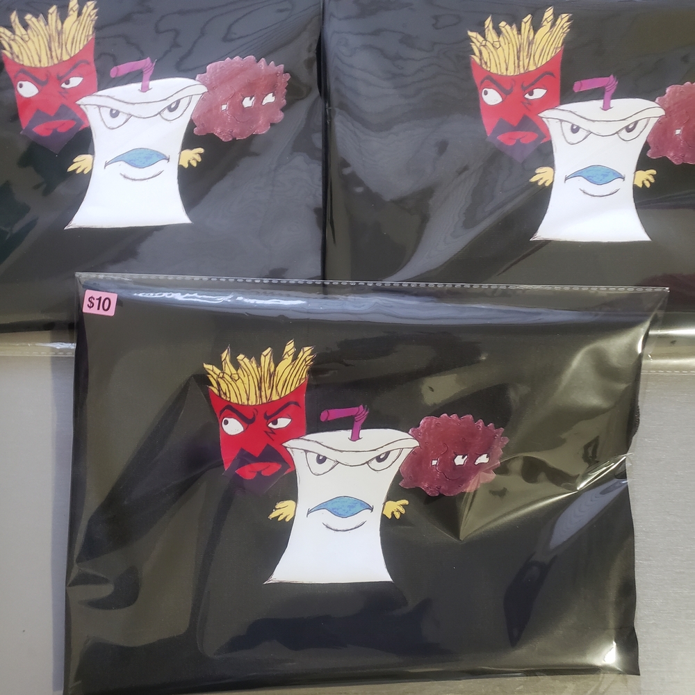 Stylish Black Backpack with Cartoon Design